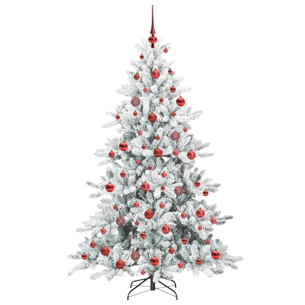 Artificial Hinged Christmas Tree White 180 cm PVC and Steel