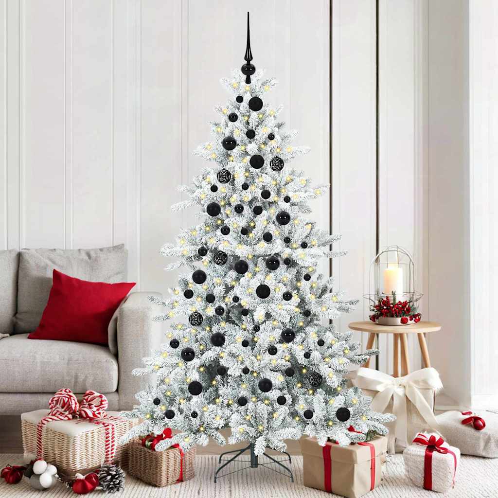 Artificial Hinged Christmas Tree White 180 cm PVC and Steel