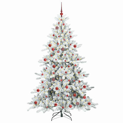 Artificial Hinged Christmas Tree White 210 cm PVC and Steel