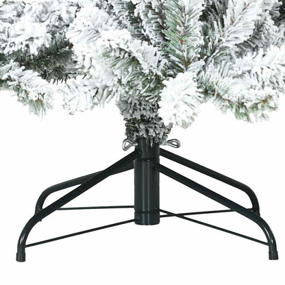 Artificial Hinged Christmas Tree White 210 cm PVC and Steel