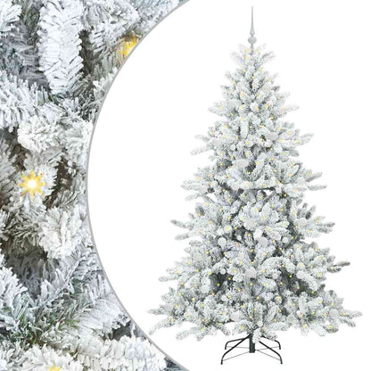 Artificial Hinged Christmas Tree White 210 cm PVC and Steel