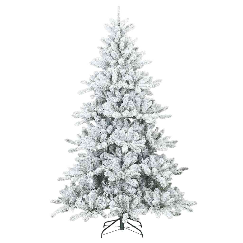 Artificial Hinged Christmas Tree White 210 cm PVC and Steel