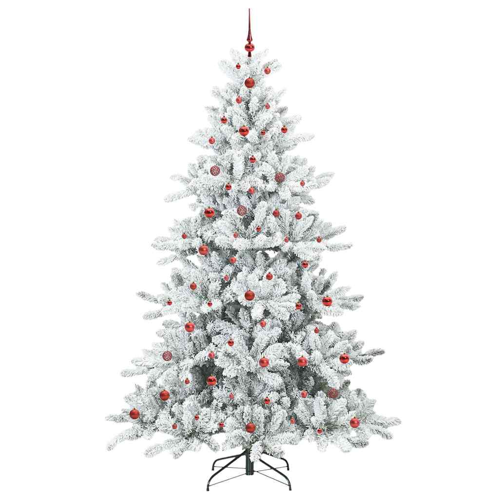 Artificial Hinged Christmas Tree White 240 cm PVC and Steel