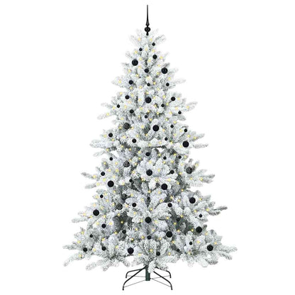 Artificial Hinged Christmas Tree White 240 cm PVC and Steel