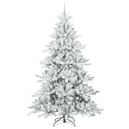 Artificial Hinged Christmas Tree White 240 cm PVC and Steel