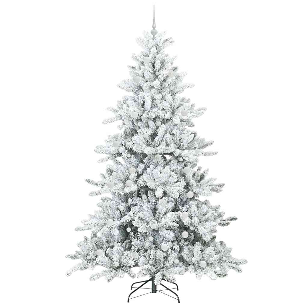 Artificial Hinged Christmas Tree White 240 cm PVC and Steel