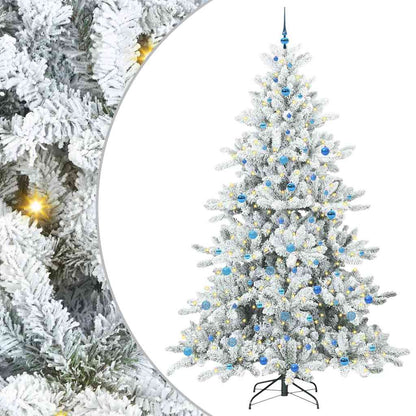 Artificial Hinged Christmas Tree White 240 cm PVC and Steel