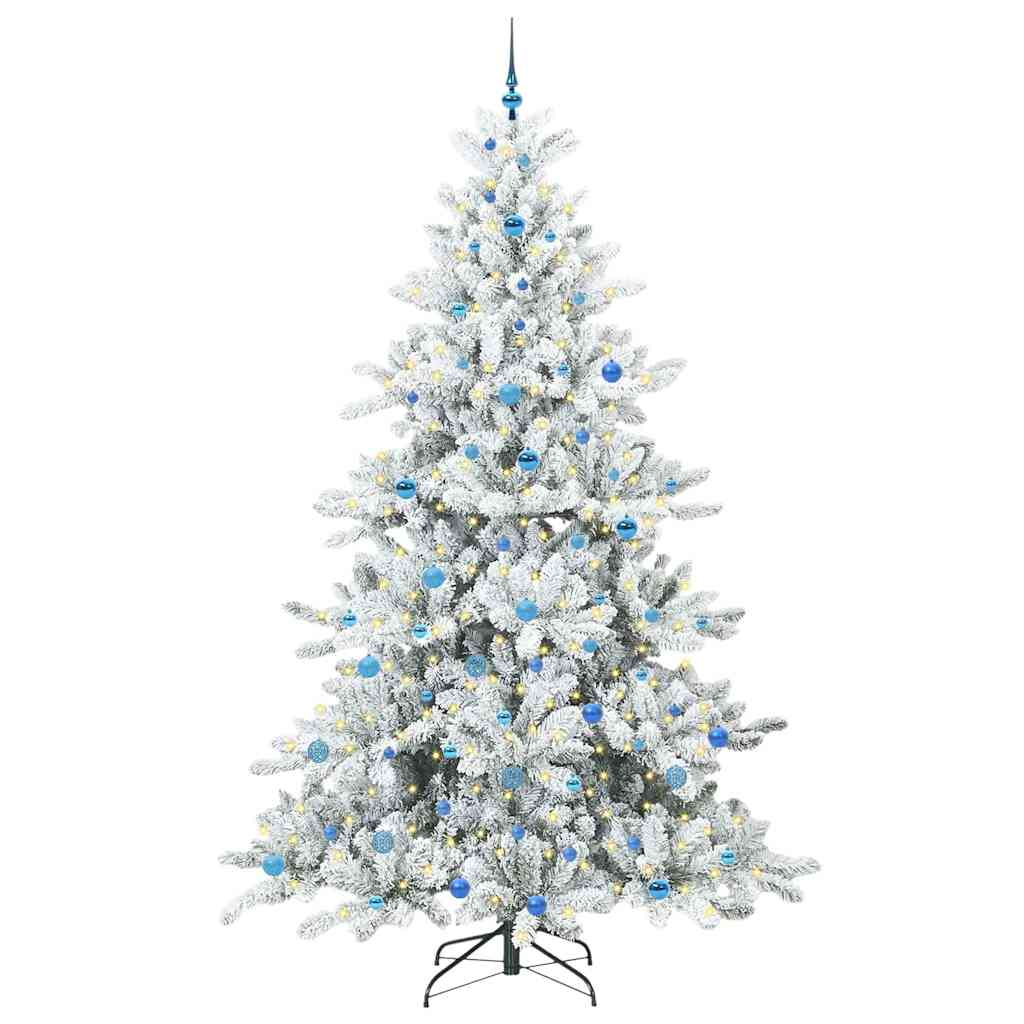 Artificial Hinged Christmas Tree White 240 cm PVC and Steel