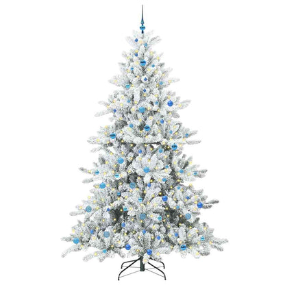 Artificial Hinged Christmas Tree White 240 cm PVC and Steel