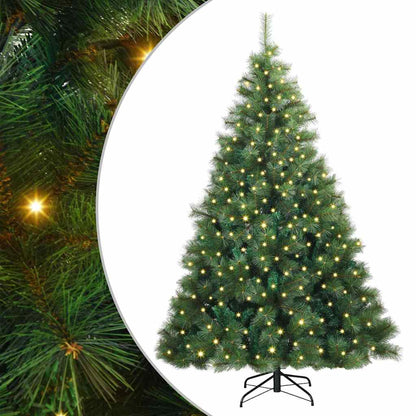 Artificial Christmas Tree with 300 LEDs Green 240 cm PE and PVC