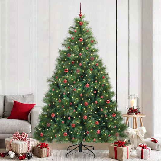 Artificial Christmas Tree with 300 LEDs Green 240 cm PE and PVC