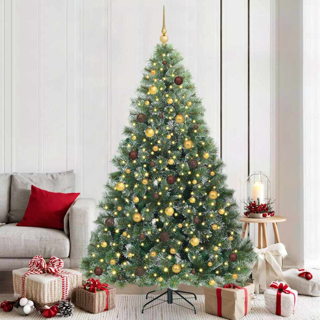 Artificial Christmas Tree with 300 LEDs Green 210 cm PE and PVC