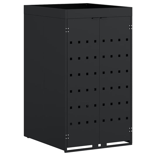 Wheelie Bin Storage with Planter Roof for Single 240L Bin Black