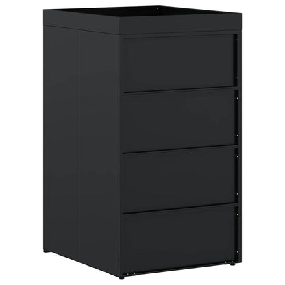 Wheelie Bin Storage with Planter Roof for Single 240L Bin Black