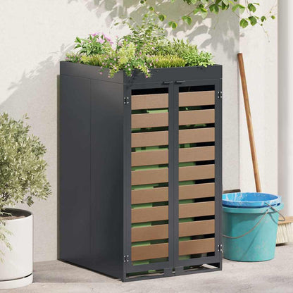 Wheelie Bin Storage with Planter Roof for 240L Bin Steel