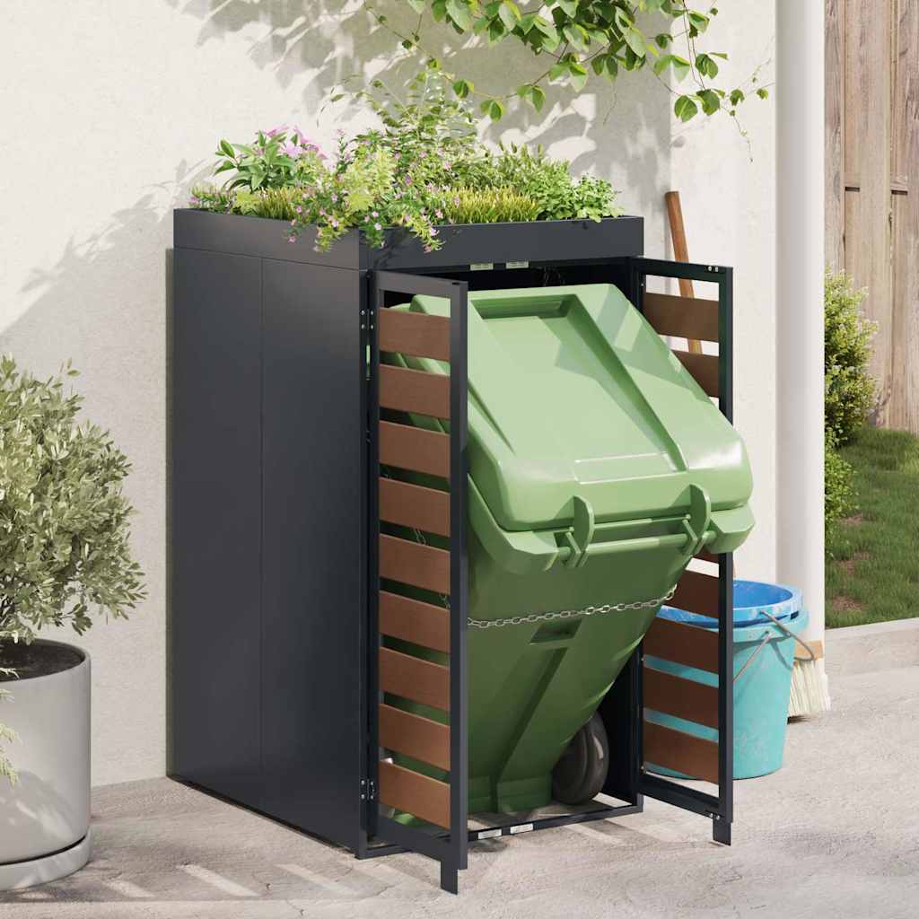 Wheelie Bin Storage with Planter Roof for 240L Bin Steel