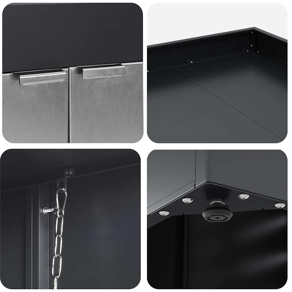 Wheelie Bin Storage with Planter Roof for 240L Bin Steel