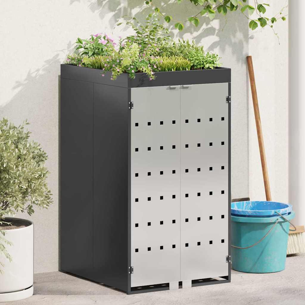 Wheelie Bin Storage with Planter Roof for 240L Bin Steel