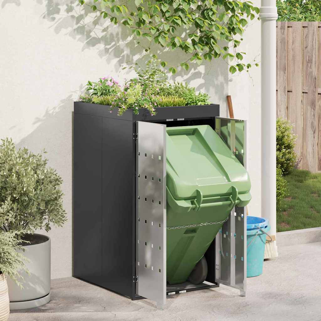 Wheelie Bin Storage with Planter Roof for 240L Bin Steel