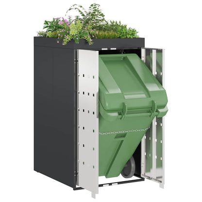 Wheelie Bin Storage with Planter Roof for 240L Bin Steel