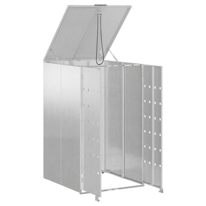 Wheelie Bin Storage with Gas Lift-up Lid for 240L Bin Silver