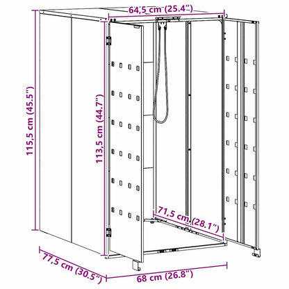 Wheelie Bin Storage with Gas Lift-up Lid for 240L Bin Silver