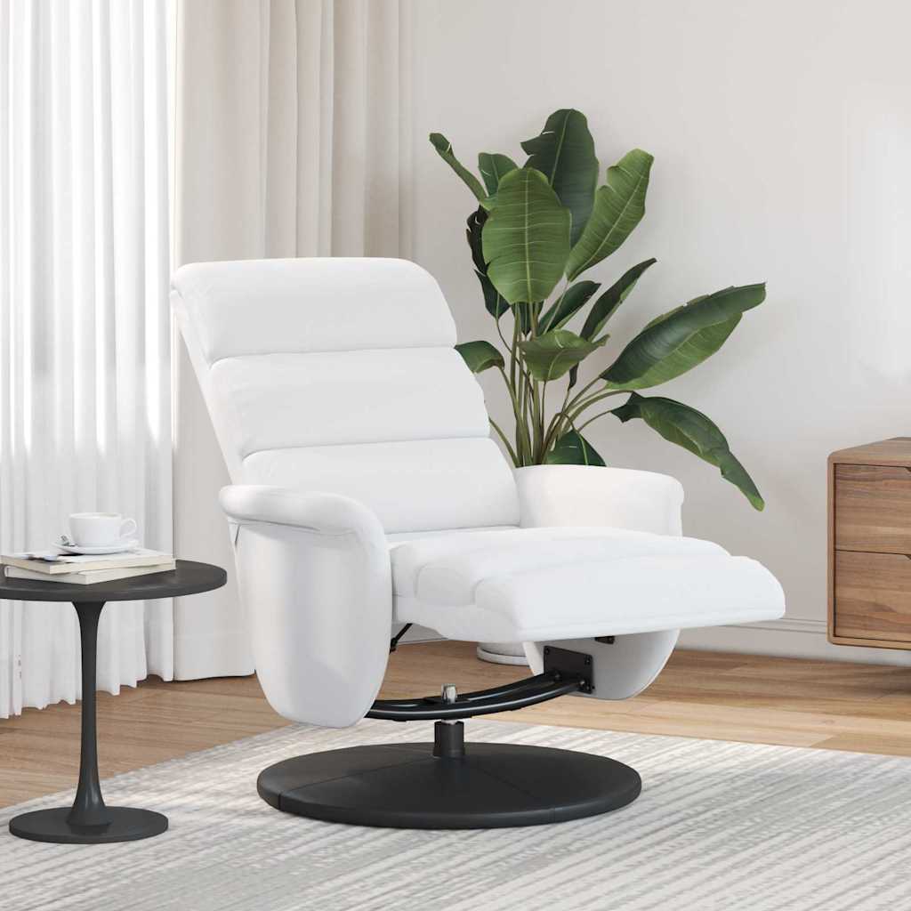 Recliner Chair White 71 x 98 x 106 cm Faux leather
