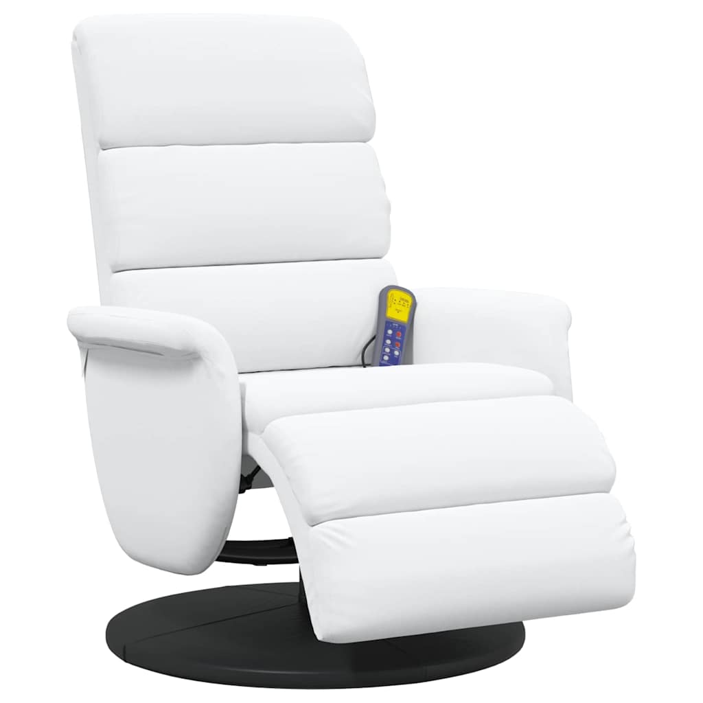 Massage Recliner Chair White 71 x 98 x 106 cm Faux leather