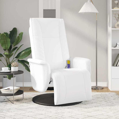 Swivel Massage Recliner Chair White 71 x 90 x 105 cm