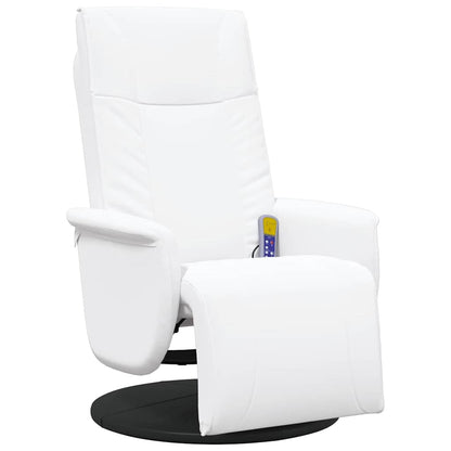 Swivel Massage Recliner Chair White 71 x 90 x 105 cm