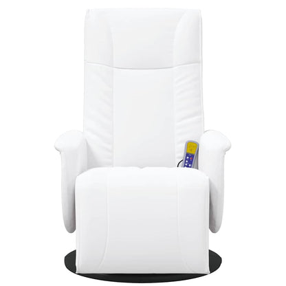Swivel Massage Recliner Chair White 71 x 90 x 105 cm