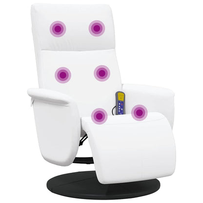 Massage Recliner Chair White 71 x 90 x 105 cm Faux Leather