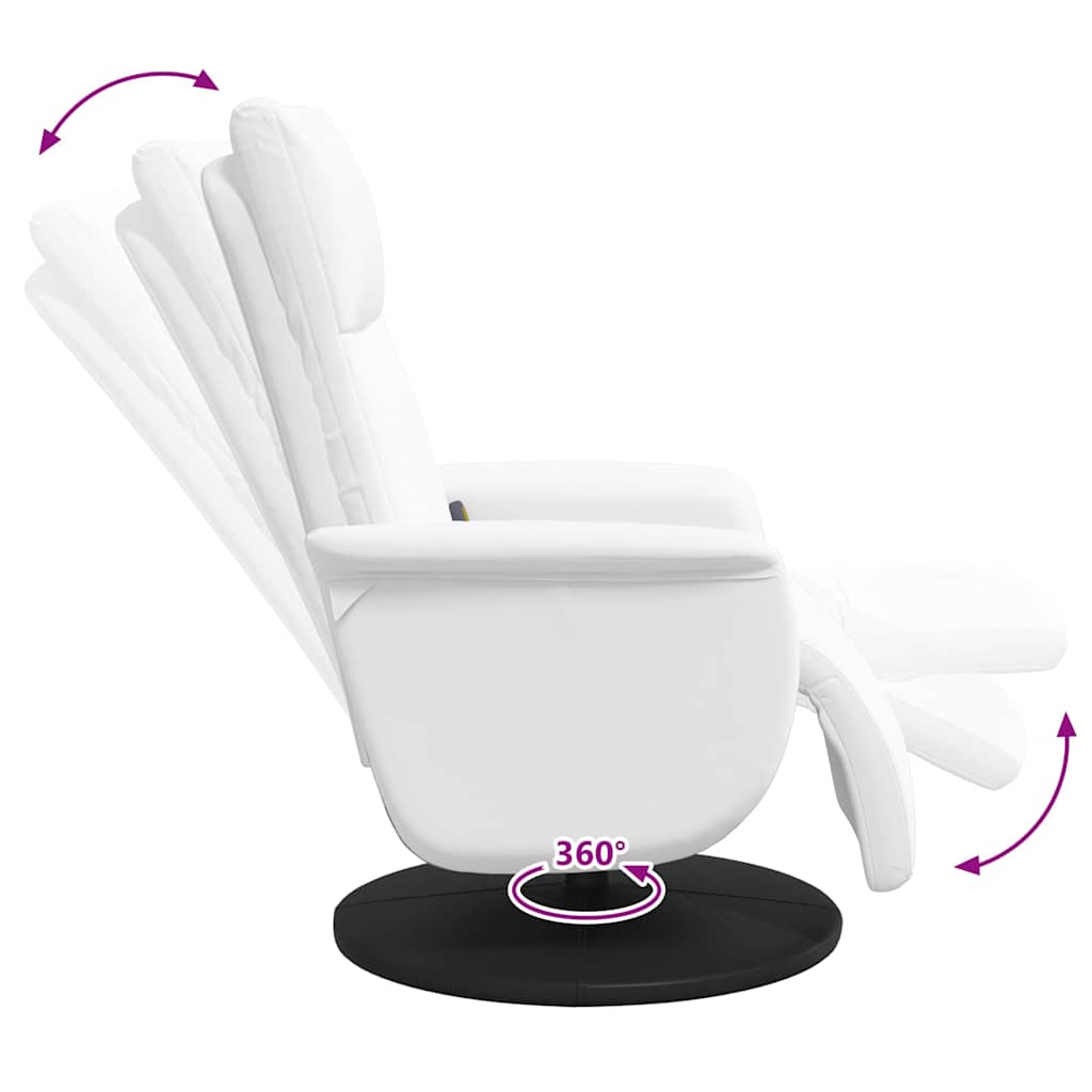 Massage Recliner Chair White 71 x 90 x 105 cm Faux Leather