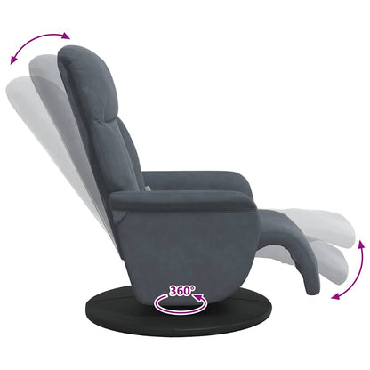 Massage Recliner Chair Dark Grey 91 x 71 x 105 cm Velvet