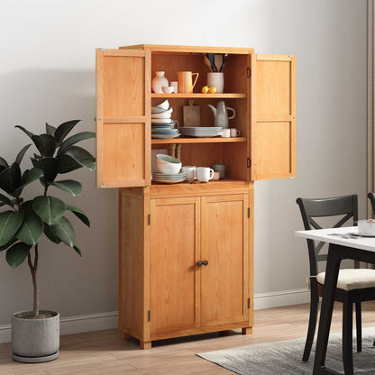 Storage Furniture Set with Shelf 2 pcs Natural 80 x 35 x 185 cm