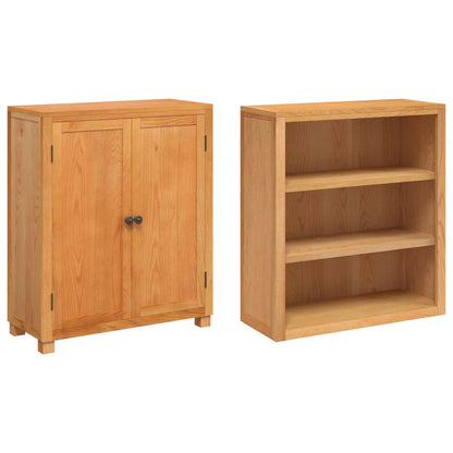 Storage Furniture Set with Shelf 2 pcs Natural 80 x 35 x 185 cm