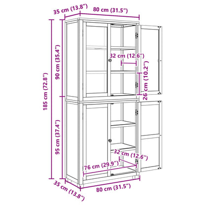 Storage Furniture Set with Shelf 2 pcs Natural Solid Oak Wood