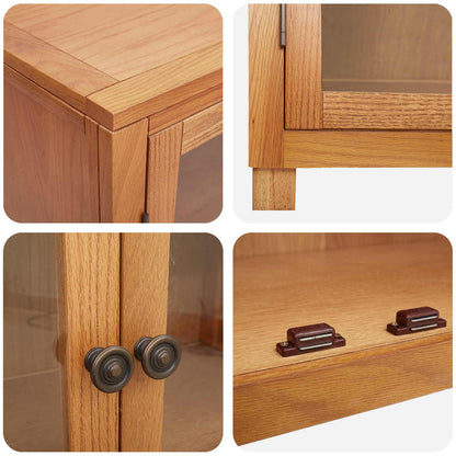 Storage Furniture Set with Shelf 2 pcs Natural 80 x 35 x 185 cm