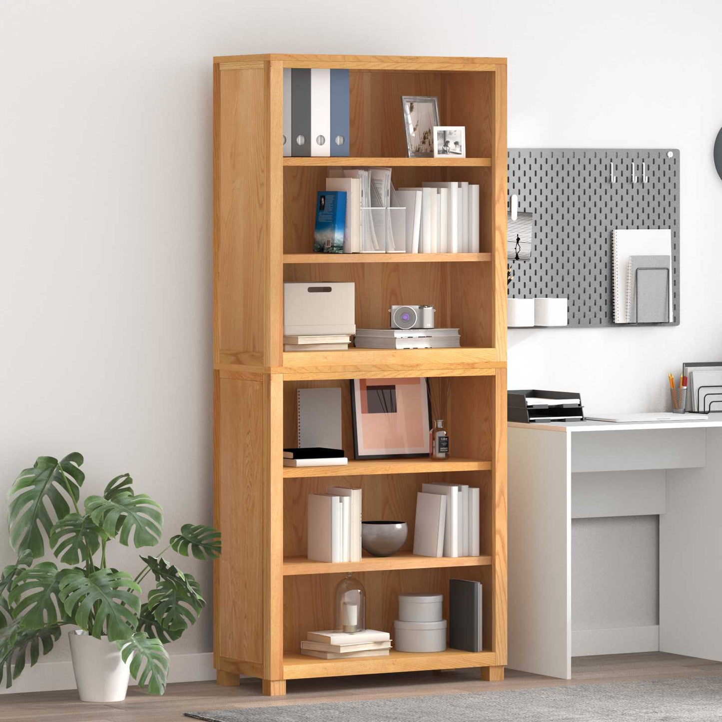 Storage Furniture Set with Shelf 2 pcs Natural 80 x 35 x 185 cm
