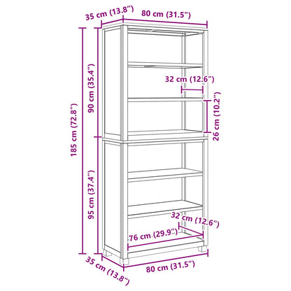 Storage Furniture Set with Shelf 2 pcs Natural 80 x 35 x 185 cm