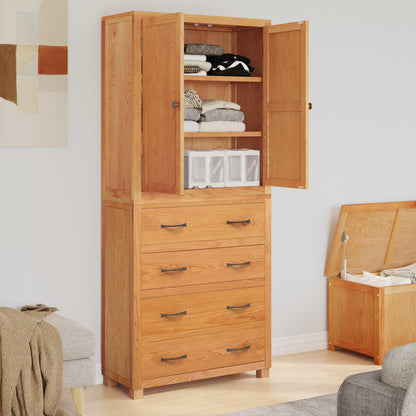 Storage Furniture Set with Shelf 2 pcs Natural 80 x 35 x 185 cm