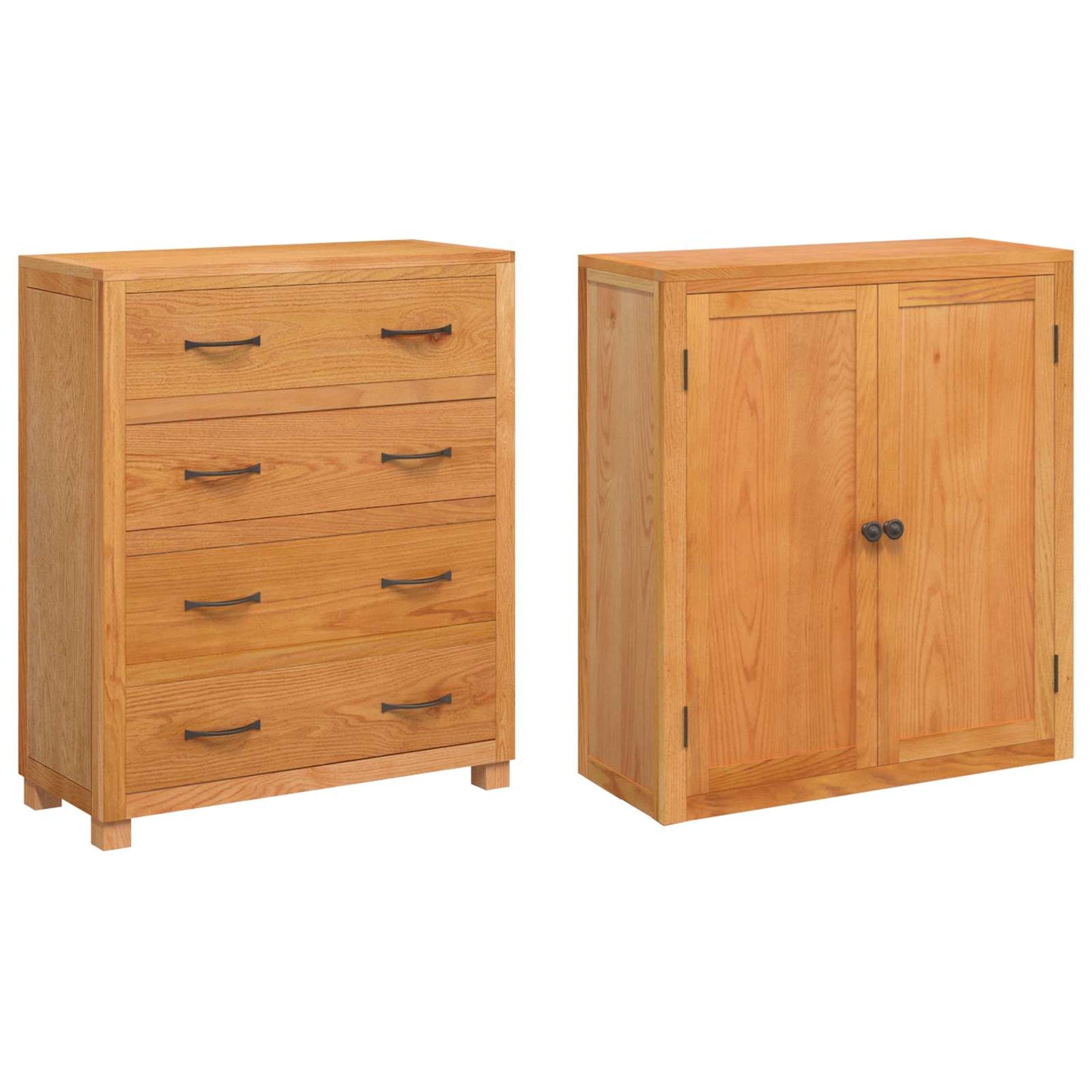 Storage Furniture Set with Shelf 2 pcs Natural 80 x 35 x 185 cm
