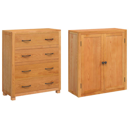 Storage Furniture Set with Shelf 2 pcs Natural 80 x 35 x 185 cm