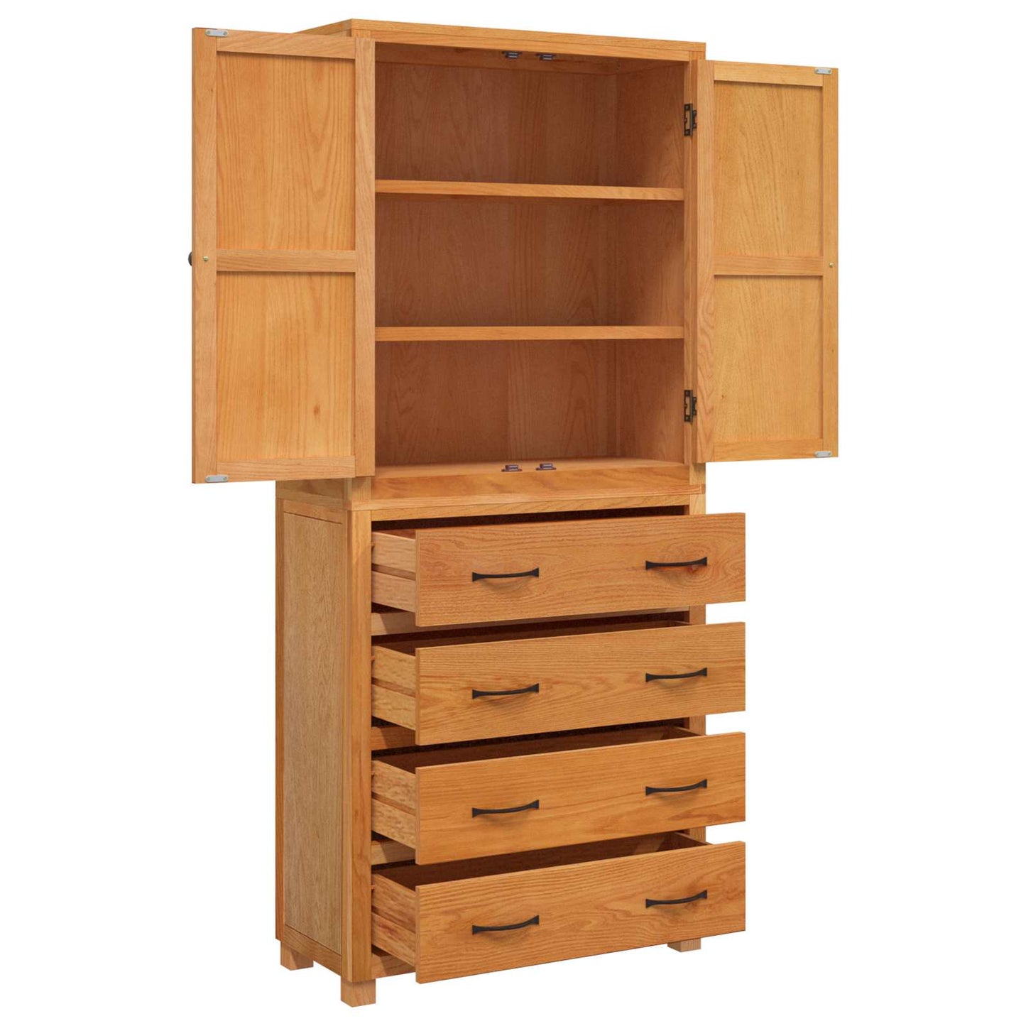 Storage Furniture Set with Shelf 2 pcs Natural 80 x 35 x 185 cm