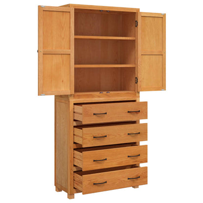 Storage Furniture Set with Shelf 2 pcs Natural 80 x 35 x 185 cm