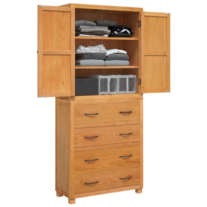 Storage Furniture Set with Shelf 2 pcs Natural 80 x 35 x 185 cm