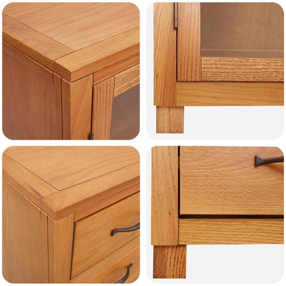 Storage Furniture Set with Shelf 2 pcs Natural 80 x 35 x 185 cm