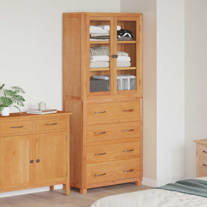 Storage Furniture Set with Shelf 2 pcs Natural 80 x 35 x 185 cm