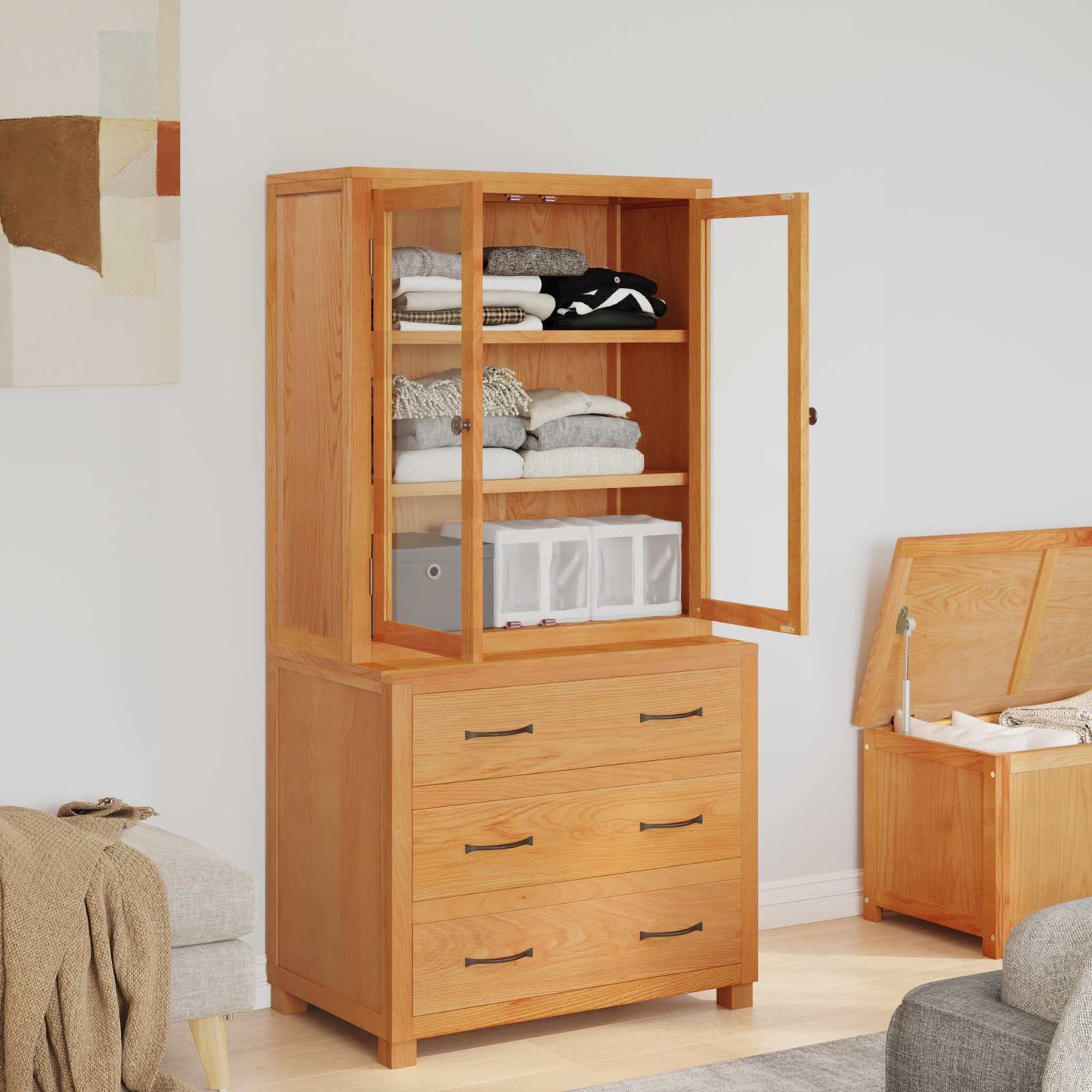 Storage Furniture Set with Drawer 2 pcs Brown 80 x 50 x 160 cm