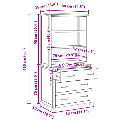 Storage Furniture Set with Drawer 2 pcs Brown 80 x 50 x 160 cm